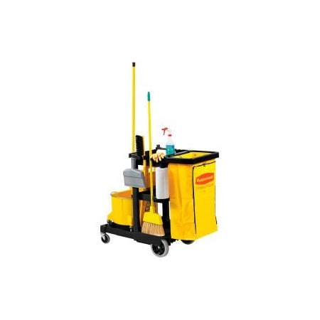 Rubbermaid Commercial Rubbermaid 6173-88 Janitor Cart with 25 Gallon Vinyl Bag, Black FG617388BLA